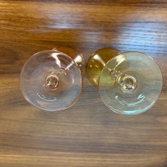 Vintage Martini Glasses Bohemian Style with Twisted Stems Mid Century Lot of Two - Picture 7 of 8
